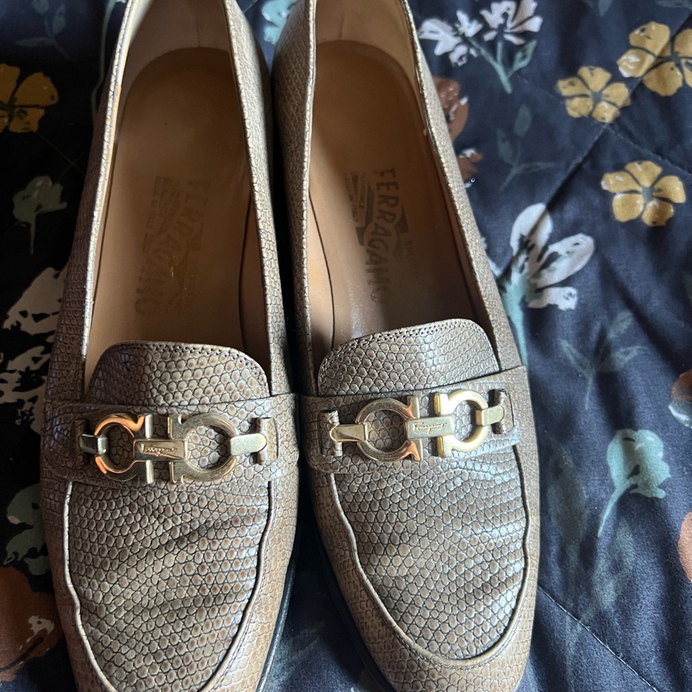 Salvatore Ferragamo Tan Leather Loafers with Classic Design